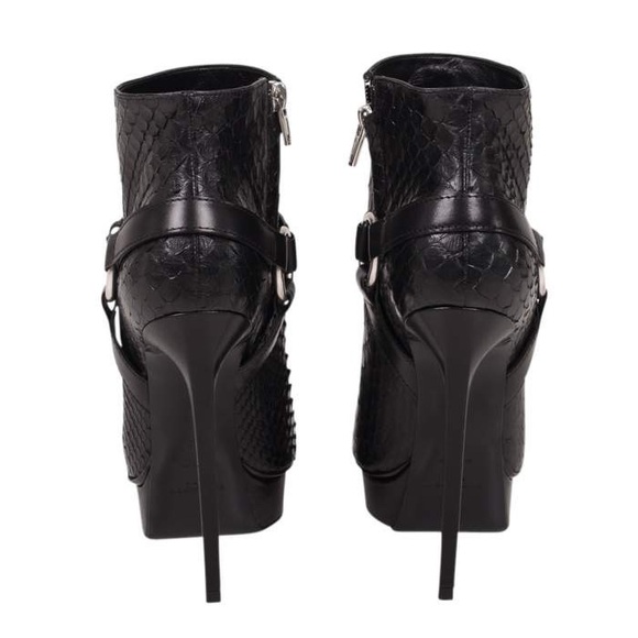 Saint Laurent Black Python platform boots - Picture 3 of 16